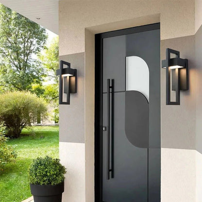 Scandinavian Outdoor Wall Light – Geometric Aluminum LED Wall Lamp, Waterproof