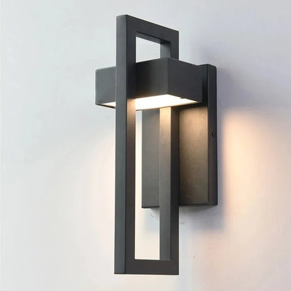 Scandinavian Outdoor Wall Light – Geometric Aluminum LED Wall Lamp, Waterproof